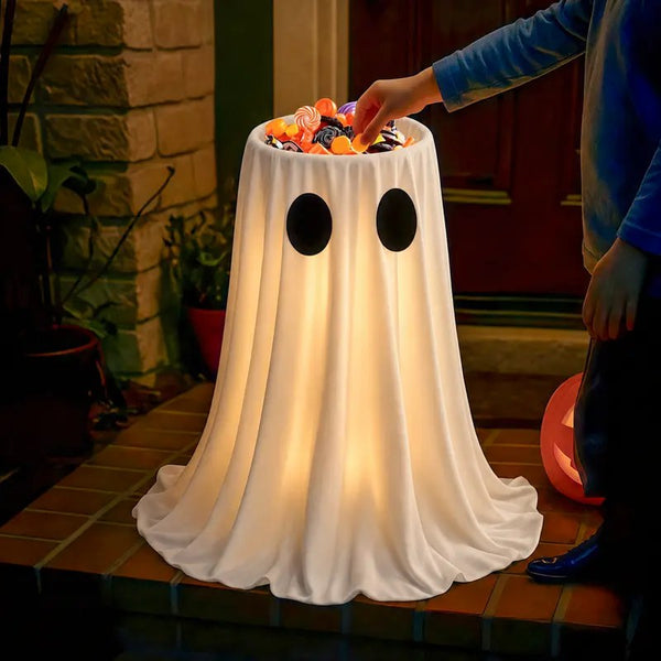 Glow Ghost Candy Bowl with Lights