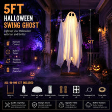 5ft Hanging Ghost Swing with Remote Lights