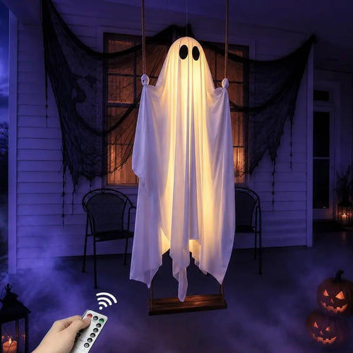 5ft Hanging Ghost Swing with Remote Lights