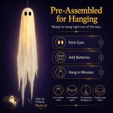 Pre-Assembled Hanging Ghosts, 3 Pack