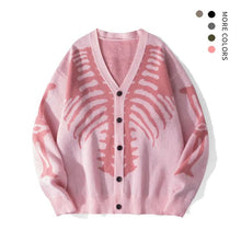 Skeleton Print Knit Cardigan