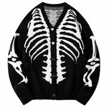 Skeleton Print Knit Cardigan