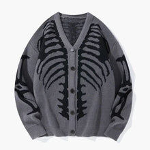 Skeleton Print Knit Cardigan