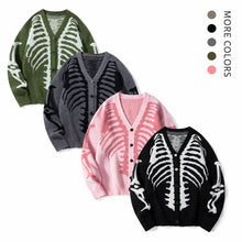 Skeleton Print Knit Cardigan