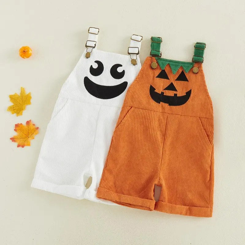 Toddler Ghost & Pumpkin Corduroy Overalls