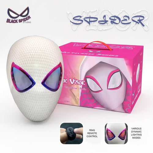 White Spider Hero Mask with Remote Ring